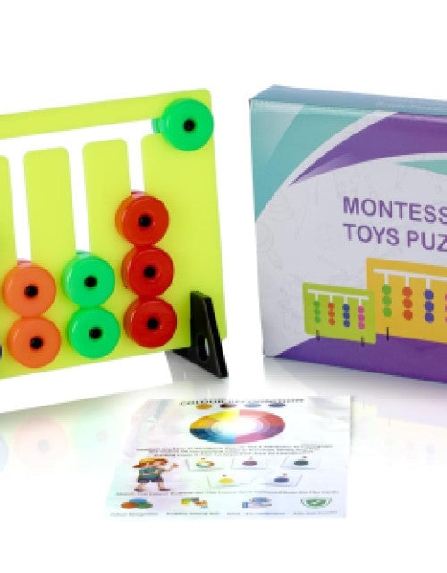 Color and Pattern Matching Montessori Slide Board Puzzle Game for Kids