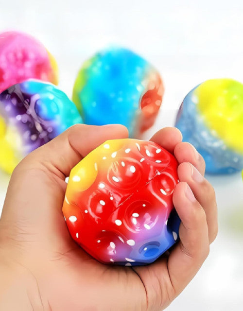 Color Moon Ball - Bouncy, Colorful Rubber Ball with Bright Color