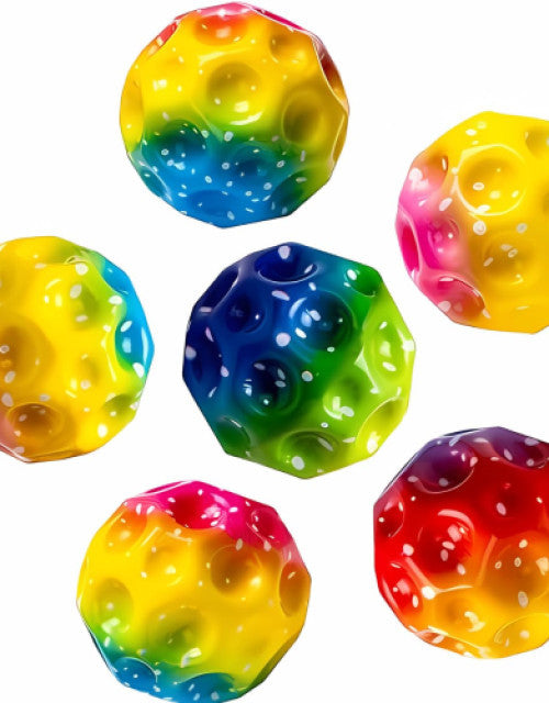 Color Moon Ball - Bouncy, Colorful Rubber Ball with Bright Color