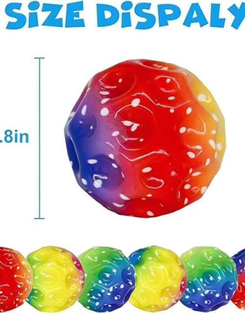 Color Moon Ball - Bouncy, Colorful Rubber Ball with Bright Color