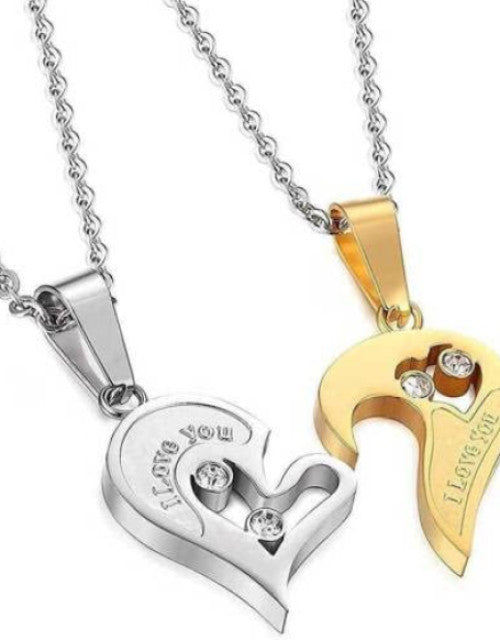 Couple Pendant Stainless Steel Pendant Set