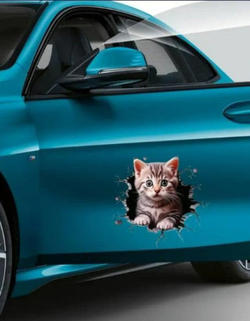 Durable Cat Pattern Car Sticker (Pack of 1)