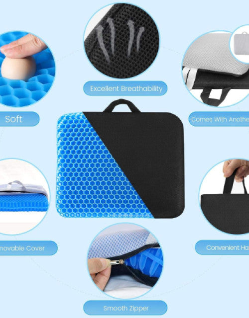 Extra Large Chair Cushion Seat Pad Breathable Honeycomb Design Car Gel Seat Cushions for Office