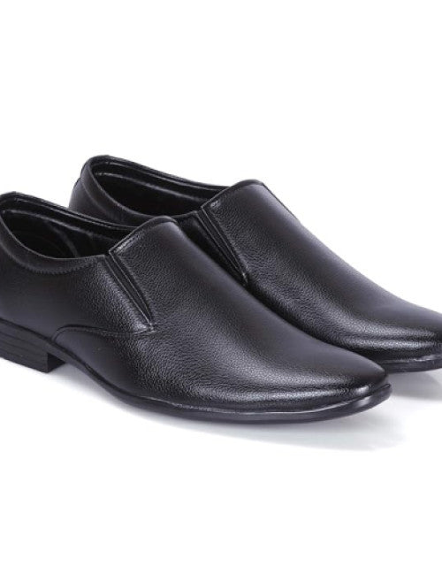 Foot Treck Men's Black Formal Everyday Wear Men's Synthetic Slip-On Shoe