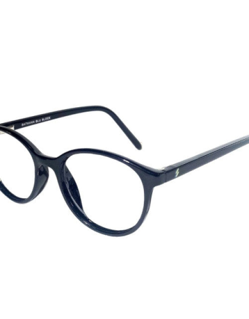 Glossy Black Full Rim Round Eyeglasses