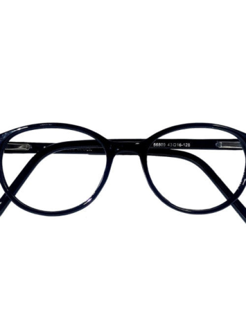 Glossy Black Full Rim Round Eyeglasses