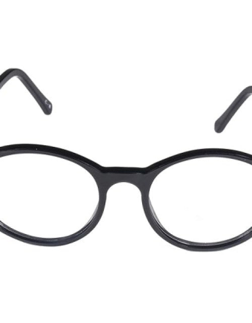 Glossy Black Full Rim Round Eyeglasses