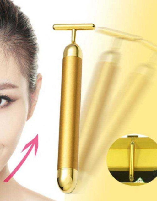 Gold Electric Beauty Stick Strong Vibration RF Facial Massager Slimming Tool Facial Tightening Tool