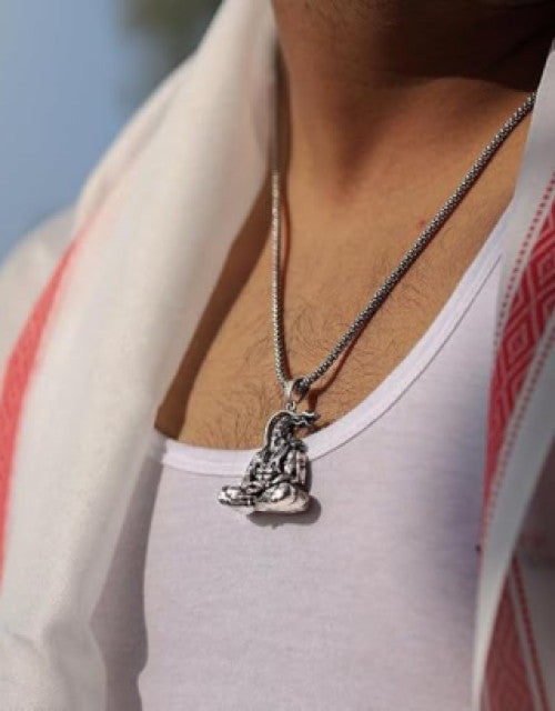 Hanuman Meditation Pendant Necklace with Chain for Men