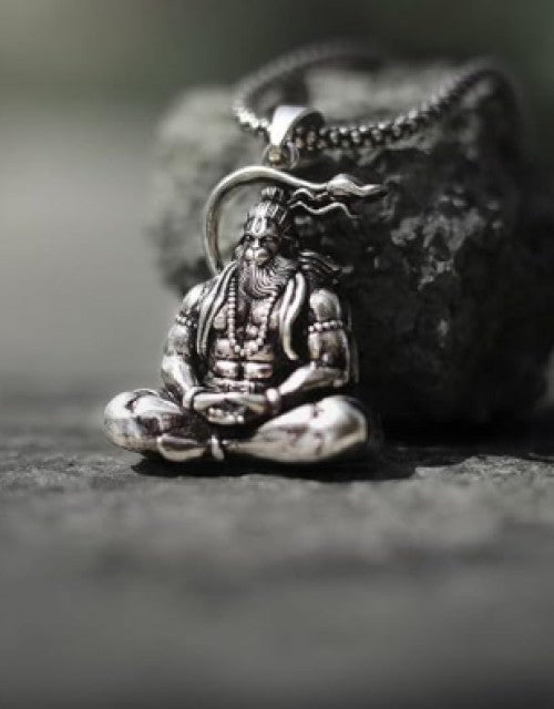 Hanuman Meditation Pendant Necklace with Chain for Men