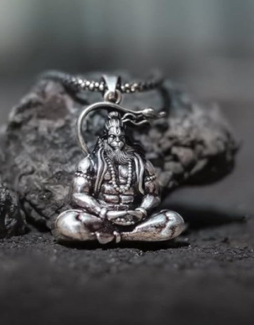 Hanuman Meditation Pendant Necklace with Chain for Men