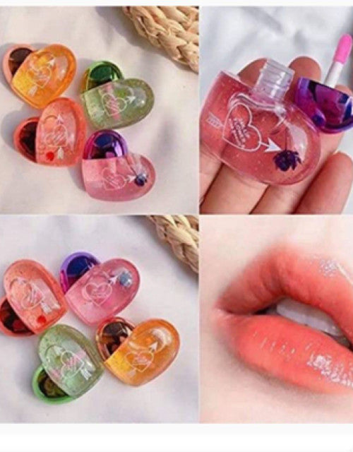 Heart Shape Lip Care & Shimmer Mini Lip Gloss Transparent Non-sticky Fresh Texture