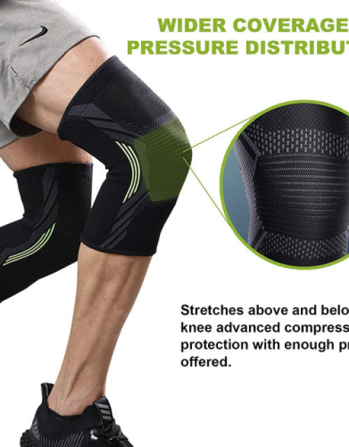 Knee Support Sleeves for Running Jogging Gym Squats for Men and Women (1 Pair)