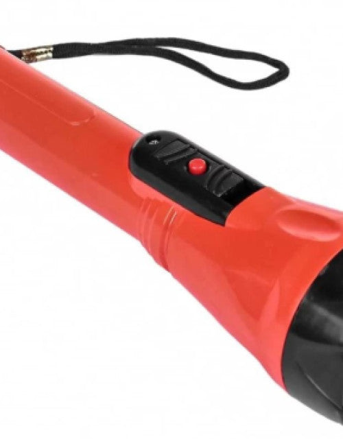 LED Flashlight Torch with 0.75 Watt LED and Lock Flasher Switch with Strong ABS Plastic Body (Red)