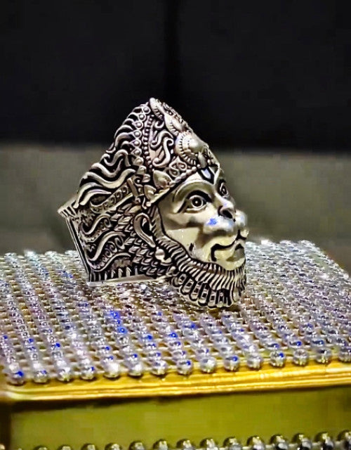 Lord Hanuman Silver Ring