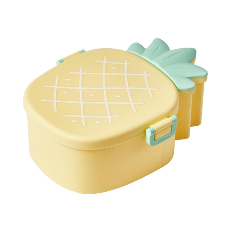 5750 Kids Lunch Box Cute Pineapple Shaped Bento Box With Fork Spoon Snack Candy Container Microwave Portable Office Lunch Box (1 Pc  With Spoon  Fork)