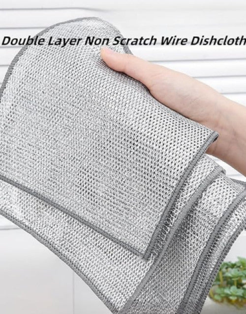 Magic Metal Kitchen Cleaning Cloth - Non-Stick Dishwashing Towel Set (Pack of 6)