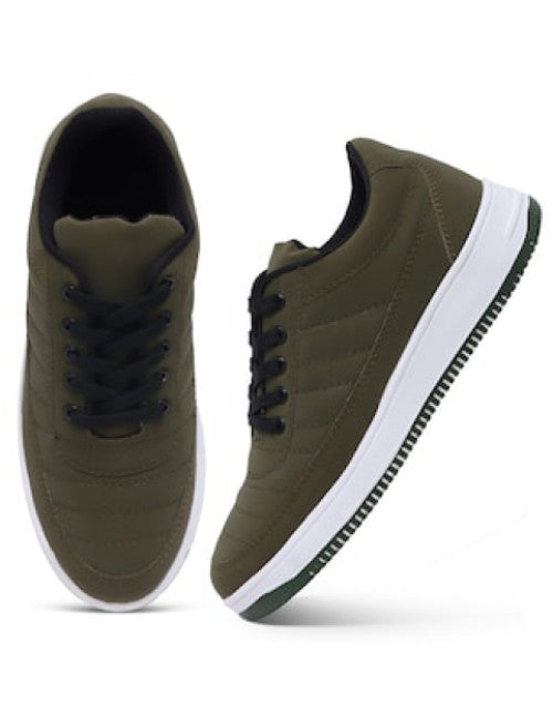 Men olive lace up sneakers