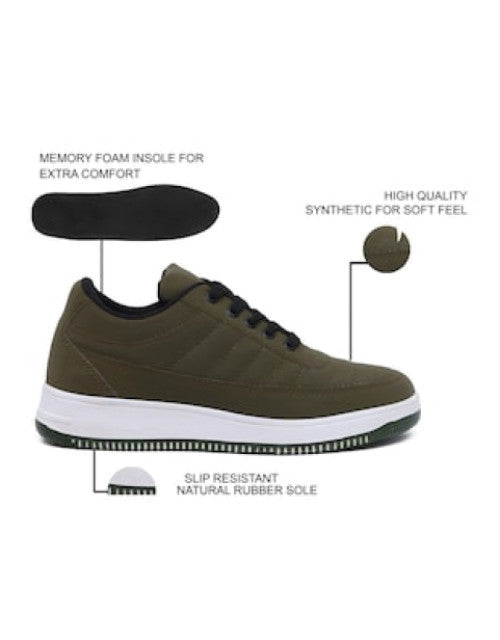 Men olive lace up sneakers