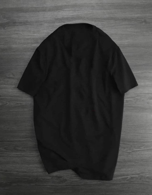 Men Printed Round Neck Pure Cotton Black T-Shirt ( Pack Of 1 )