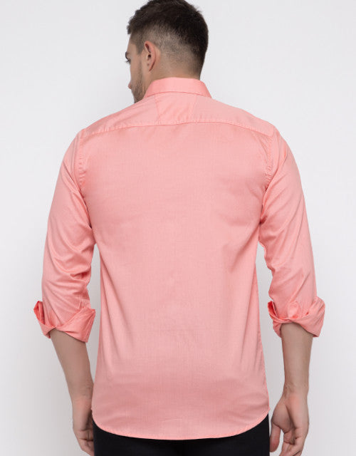 Men Regular Fit Solid Spread Collar Casual Shirt