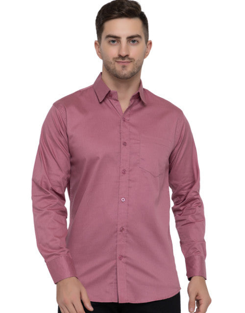 Men Regular Fit Solid Spread Collar Casual Shirt