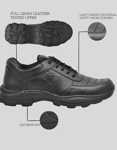 Men's Real Leather Formal Safety with Steel Toe Light Weight Industrial Safety Shoes for Men