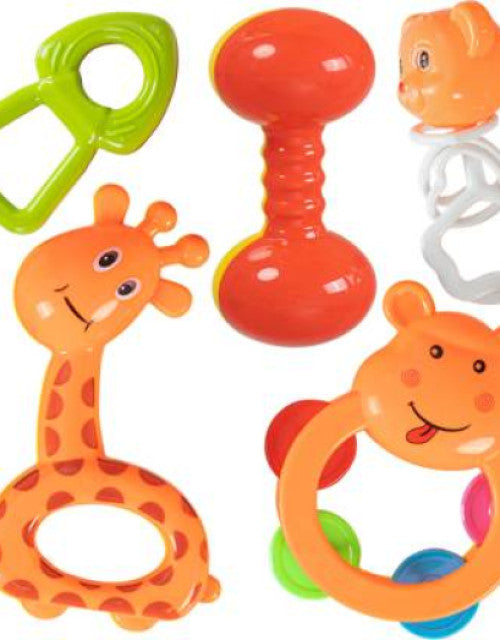 Newborn baby toys Rattles Set for Babies 0-6 Months, 5 Rattle Set