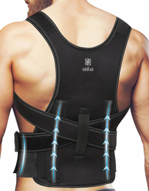 Online Point Polyester Black Unisex Magnetic Back Brace Posture Corrector