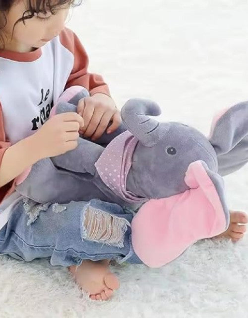 Peekaboo Interactive Elephant Musical Stuffed Toy, Animal Plush for Children