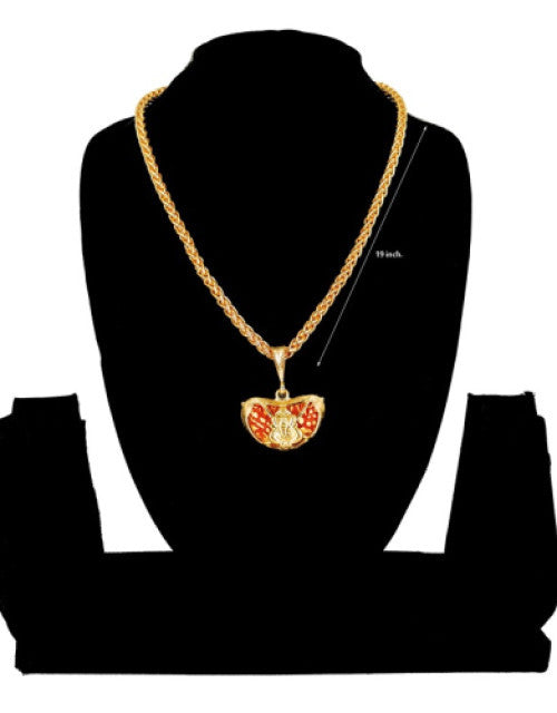 Pendant Ganesh Ji Locket Chain Gold Plated Jewelry