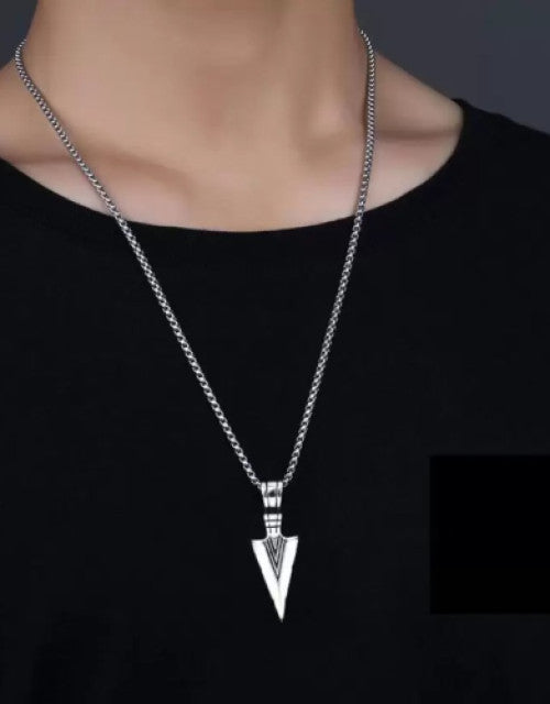 Pendant Necklace Cool Stainless Steel Spear Point Jewelry for Men