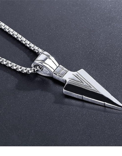 Pendant Necklace Cool Stainless Steel Spear Point Jewelry for Men