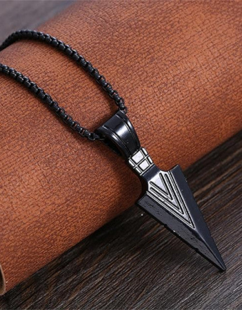 Pendant Necklace Cool Stainless Steel Spear Point Jewelry for Men