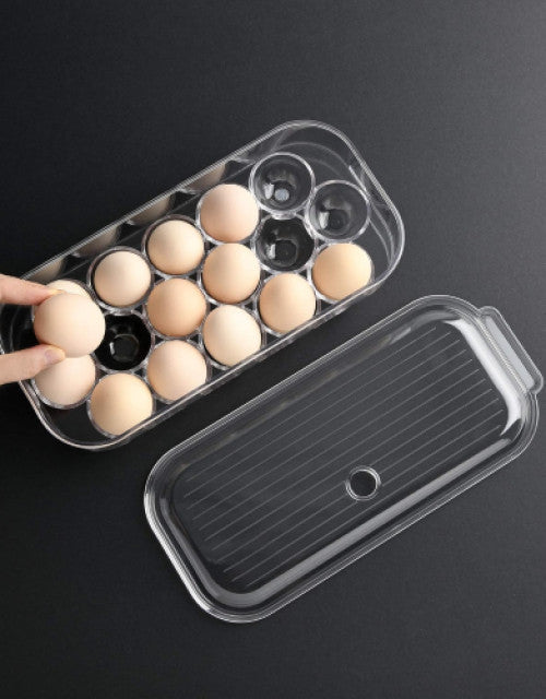 Plastic Egg Container Organizer for Fridge Kitchen Countertop