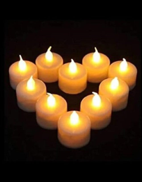 Plastic Flameless LED Tealight White Candles Smokeless Candles -12