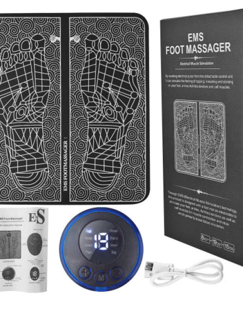 Portable Folding Ems Foot Massage Pad Relax Usb Remote Electric Foot Circulation Reflexology Massager Mat