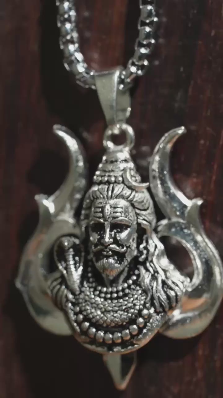 Shiv Trishul Pendant With Chain