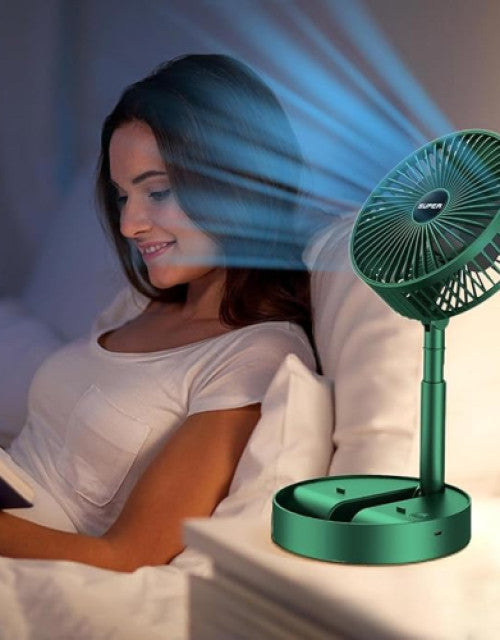 Rechargeable Desk Fan,Telescopic Tabletop Silent Air Circulator Fan