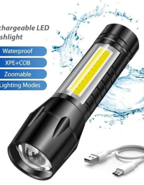 Rechargeable LED Long Range Mini Search Flashlight Emergency Light Torch