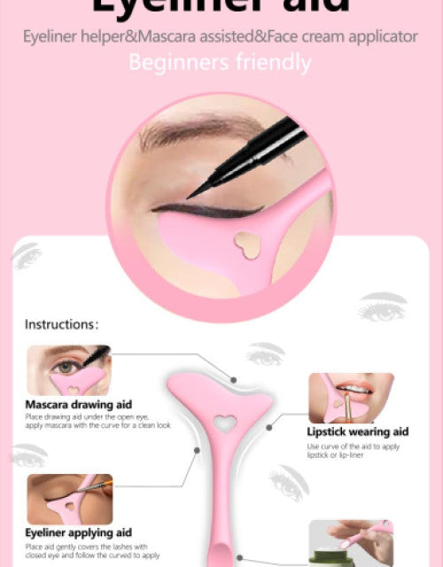 Reusable Winged Eye Stencils Makeup Aid Tool, 3 in 1 Eyelash, Eyeshadow, Eyeliner