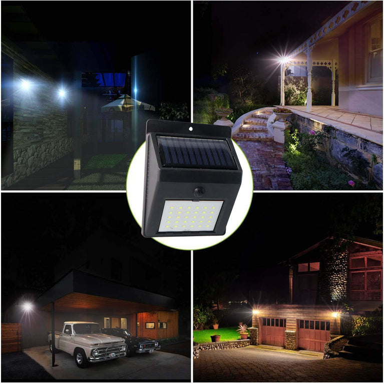 Solar Powered Led Wall Light - (1 Pc)