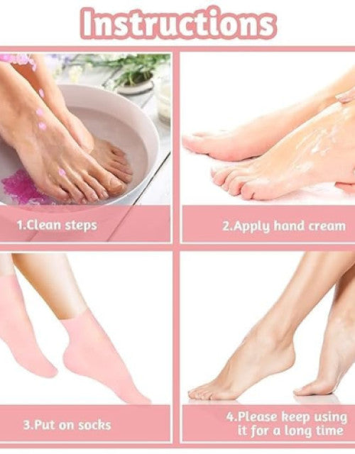 Silicone Moisturizing Socks for Dry Cracked Feet Women