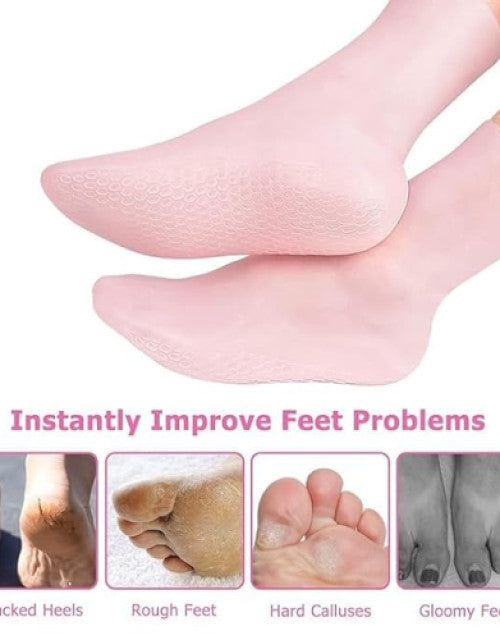 Silicone Moisturizing Socks for Dry Cracked Feet Women