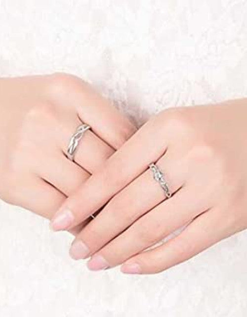 silver stylish king Queen design Copper Silver Plated Ring Set