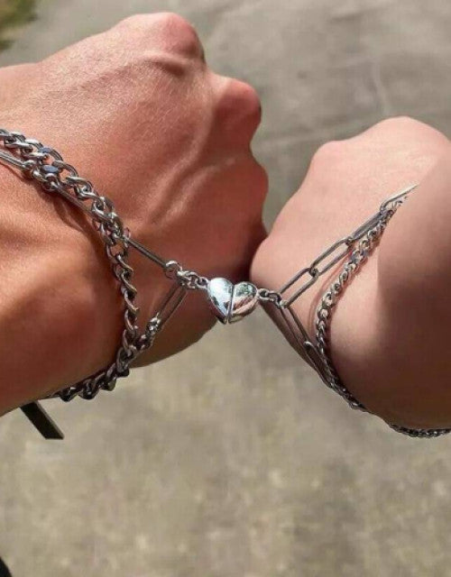 Stainless Steel Silver Bracelet Set