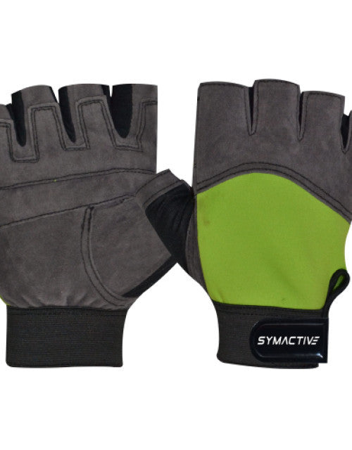 Symactive Gym Training Gloves, Set of 2, Vision, Grey/Green