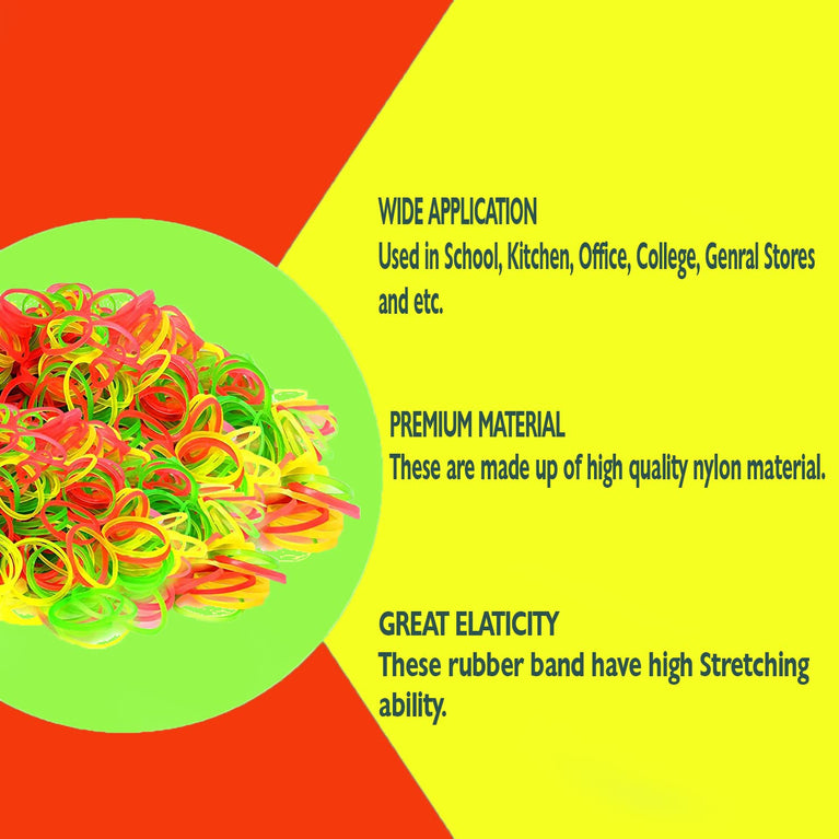 Rubber Band For Officehome And Kitchen Accessories Item Products Elastic Rubber Bands Flexible Reusable Nylon Elastic Unbreakable For Stationery School Multicolor