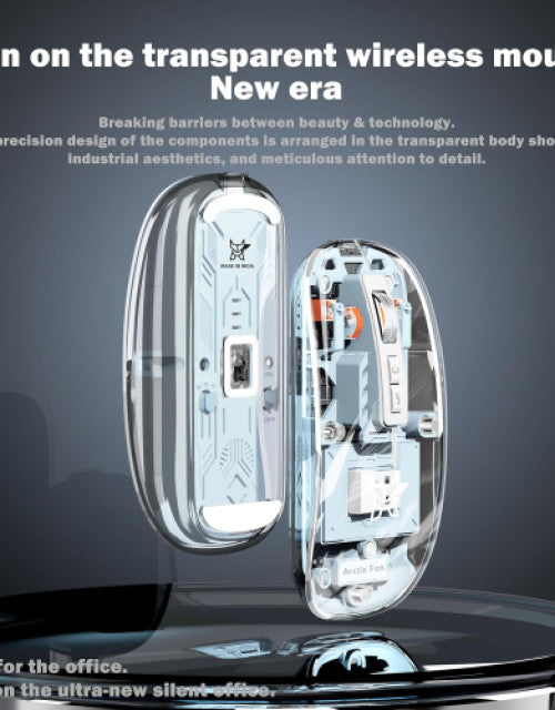 Transparent Wireless and Bluetooth Rechargeable Mouse