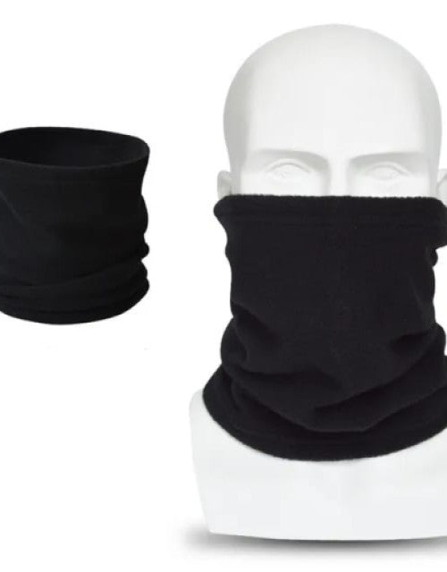 Trendy Polar Fleece Neck Warmer Comfy Snood Scarf Ski Motorbike Mask Black